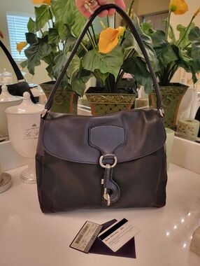 Prada Archive Black Leather & Nylon Shoulder Bag